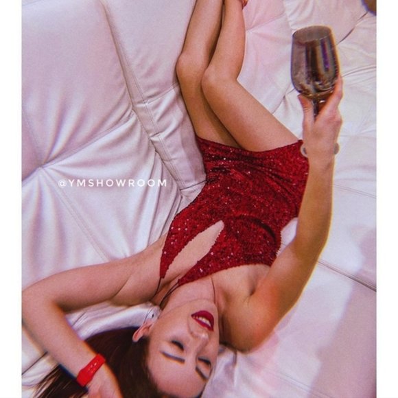 BLOGGER'S FAVE! Zara Red Velvet Sequin Mini Dress Sz XS, Large NWT - Picture 9 of 17